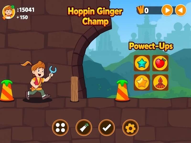 Hoppin Ginger Champ gameplay screenshot showing character and obstacles